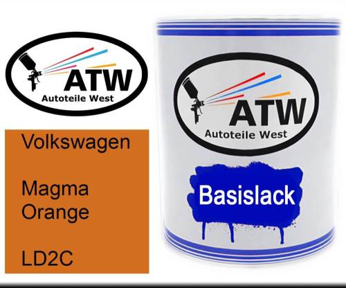 Volkswagen, Magma Orange, LD2C: 1L Lackdose, von ATW Autoteile West.